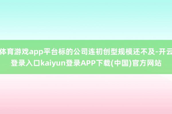 体育游戏app平台标的公司连初创型规模还不及-开云登录入口kaiyun登录APP下载(中国)官方网站