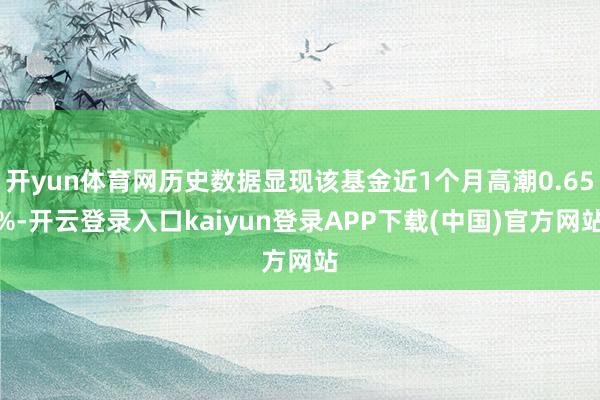 开yun体育网历史数据显现该基金近1个月高潮0.65%-开云登录入口kaiyun登录APP下载(中国)官方网站